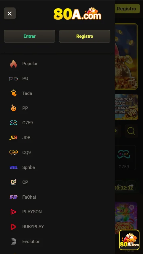 Jogos divertidos e slots populares na 80a.com